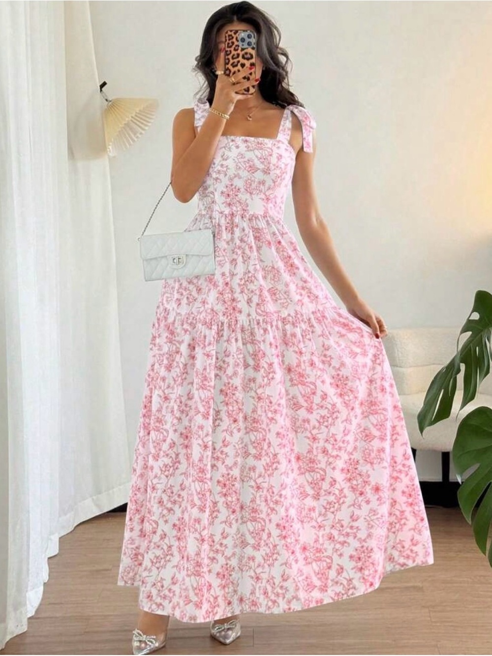 Pink Floral Smocked Sundress for Kids